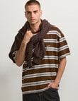 AIR SPACE Edgey Stripe Tee, Brown product photo View 06 S