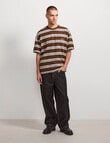 AIR SPACE Edgey Stripe Tee, Brown product photo View 08 S