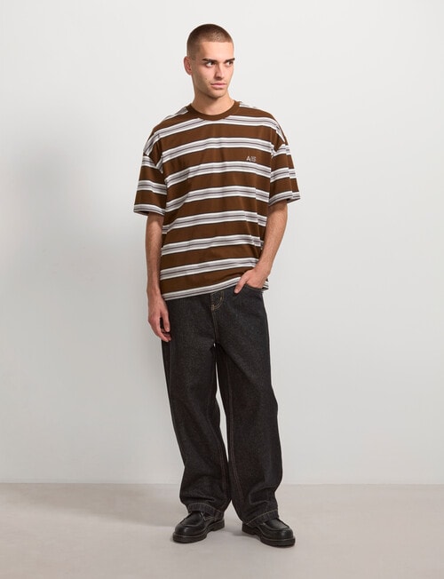 AIR SPACE Edgey Stripe Tee, Brown product photo View 08 L