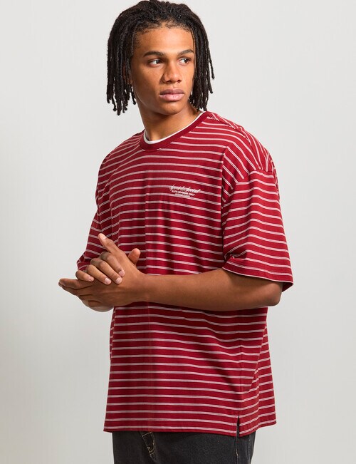 AIR SPACE City Stripe Tee, Brick Red product photo View 02 L