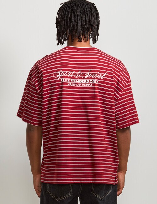 AIR SPACE City Stripe Tee, Brick Red product photo View 03 L