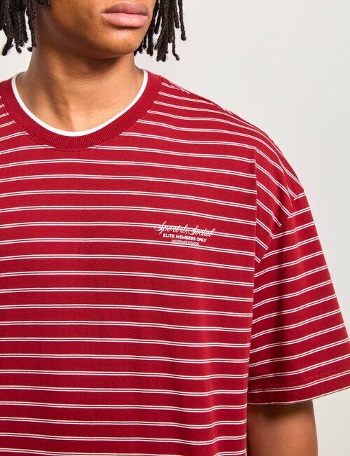 AIR SPACE City Stripe Tee, Brick Red product photo View 04 L