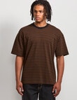 AIR SPACE Urban Stripe Tee, Brown Black product photo View 02 S
