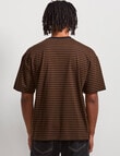 AIR SPACE Urban Stripe Tee, Brown Black product photo View 03 S