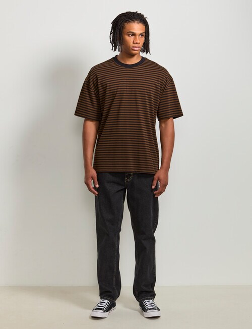 AIR SPACE Urban Stripe Tee, Brown Black product photo View 06 L