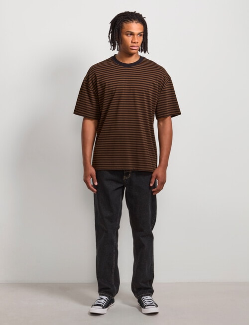 AIR SPACE Urban Stripe Tee, Brown Black product photo View 06 L