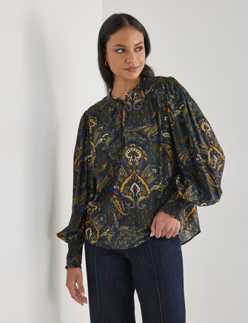 Whistle Printed Blouse, Vintage Paisley product photo