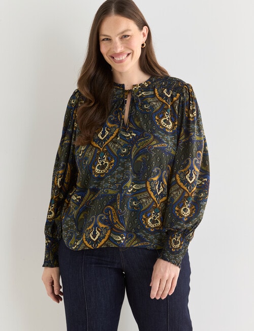 Whistle Printed Blouse, Vintage Paisley product photo View 12 L