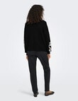 ONLY Daisy Stitch Jumper, Black & Pumice product photo View 02 S