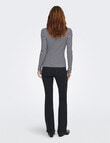 ONLY Elene Stripe Rib Long Sleeve Fitted Top, Naval Academy product photo View 02 S