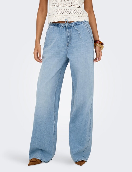 ONLY Jay Tie Waist Denim Pant, Light Blue product photo