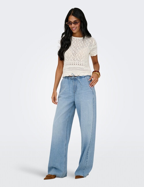 ONLY Jay Tie Waist Denim Pant, Light Blue product photo View 05 L