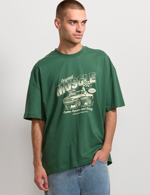 AIR SPACE Muscle Car Tee, Green product photo View 02 L