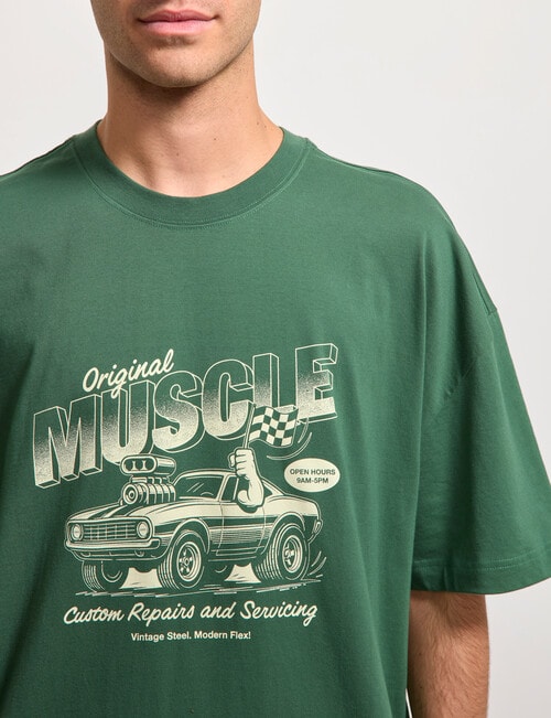 AIR SPACE Muscle Car Tee, Green product photo View 04 L