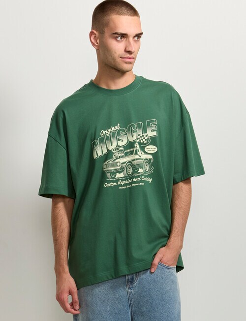 AIR SPACE Muscle Car Tee, Green product photo View 02 L