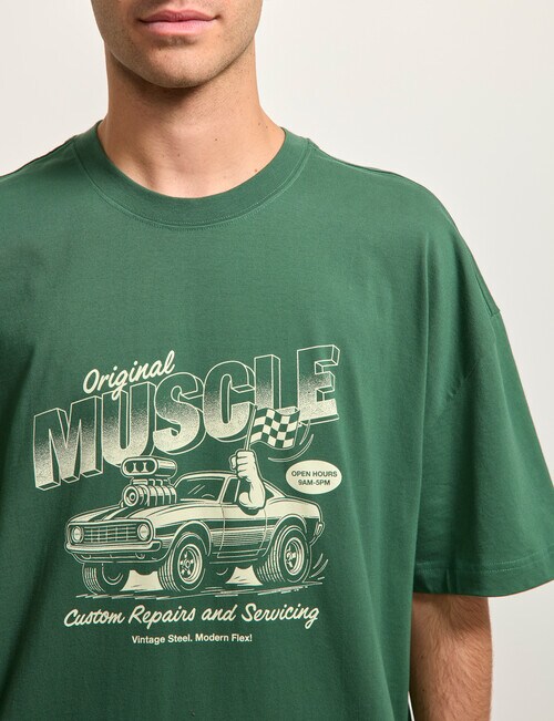 AIR SPACE Muscle Car Tee, Green product photo View 04 L