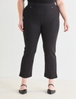 Studio Curve Collection Pull-On Straight Pant, Black Check product photo