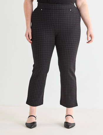 Studio Curve Collection Pull-On Straight Pant, Black Check product photo