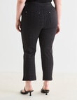 Studio Curve Collection Pull-On Straight Pant, Black Check product photo View 02 S