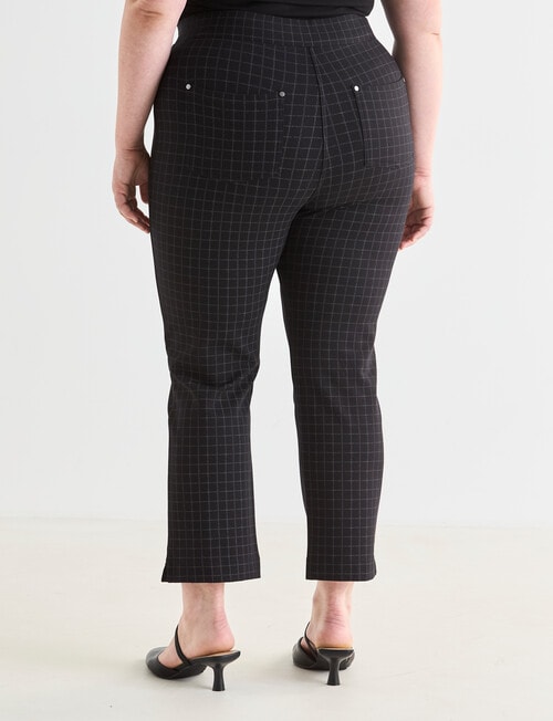 Studio Curve Collection Pull-On Straight Pant, Black Check product photo View 02 L