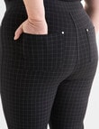 Studio Curve Collection Pull-On Straight Pant, Black Check product photo View 07 S