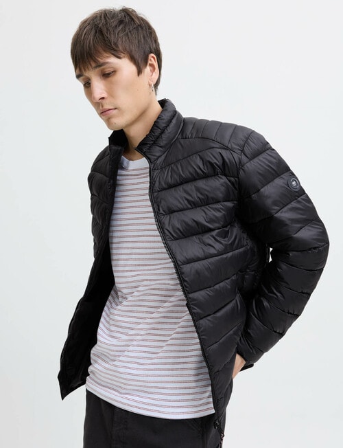 Jack & Jones Bradley Collar Puffer, Black product photo View 03 L