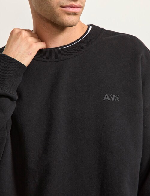 AIR SPACE Oversize Crew Pullover, Black product photo View 04 L