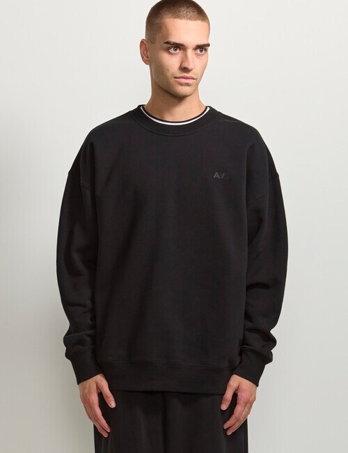 AIR SPACE Oversize Crew Pullover, Black product photo View 06 L