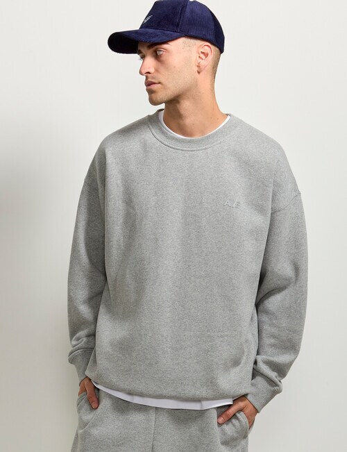 AIR SPACE Oversize Crew Pullover, Grey product photo View 02 L