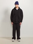 AIR SPACE Oversize Zip Up Hoodie, Black product photo