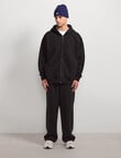 AIR SPACE Oversize Zip Up Hoodie, Black product photo