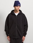 AIR SPACE Oversize Zip Up Hoodie, Black product photo View 06 S