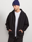 AIR SPACE Oversize Zip Up Hoodie, Black product photo View 08 S