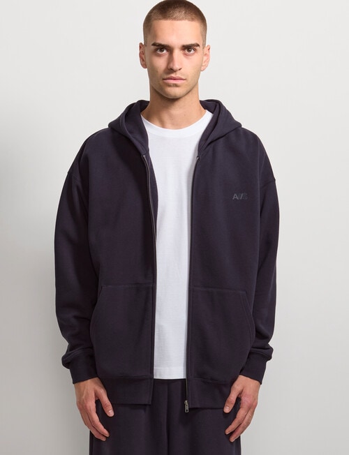 AIR SPACE Oversize Zip Up Hoodie, Navy product photo View 06 L