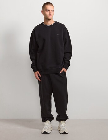 AIR SPACE Oversize Crew Pullover, Black product photo
