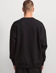 AIR SPACE Oversize Crew Pullover, Black product photo View 03 S