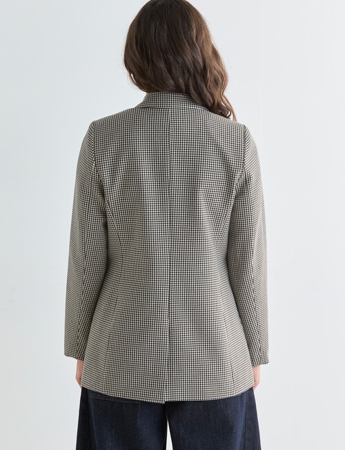 Mineral Check Ash Blazer, Black Ecru product photo View 02 L