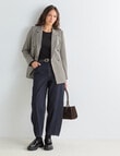 Mineral Check Ash Blazer, Black Ecru product photo View 03 S