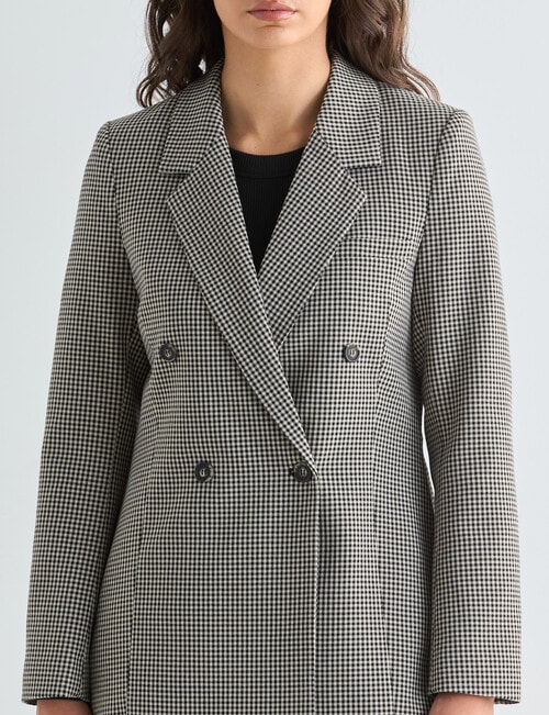 Mineral Check Ash Blazer, Black Ecru product photo View 04 L