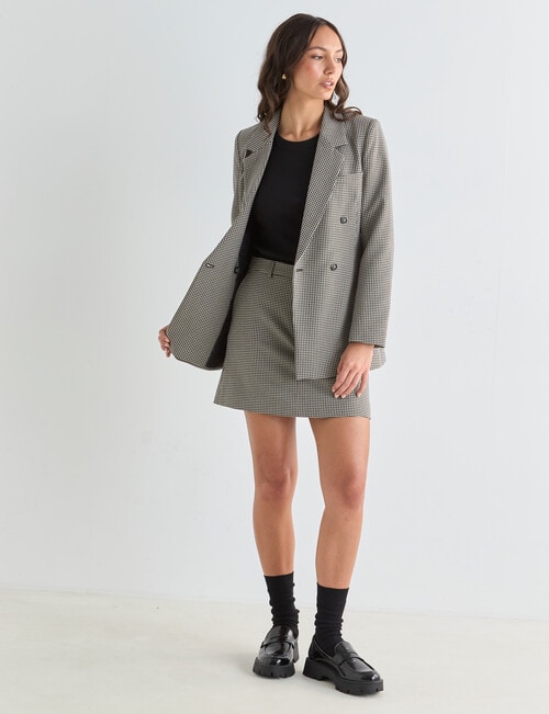 Mineral Check Ash Blazer, Black Ecru product photo View 06 L