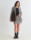 Mineral Check Ash Mini Skirt, Black Ecru product photo View 03 S
