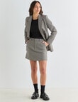 Mineral Check Ash Mini Skirt, Black Ecru product photo View 07 S