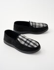 Chisel Moccasin Check Slipper, Black & Grey product photo