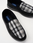 Chisel Moccasin Check Slipper, Black & Grey product photo View 02 S