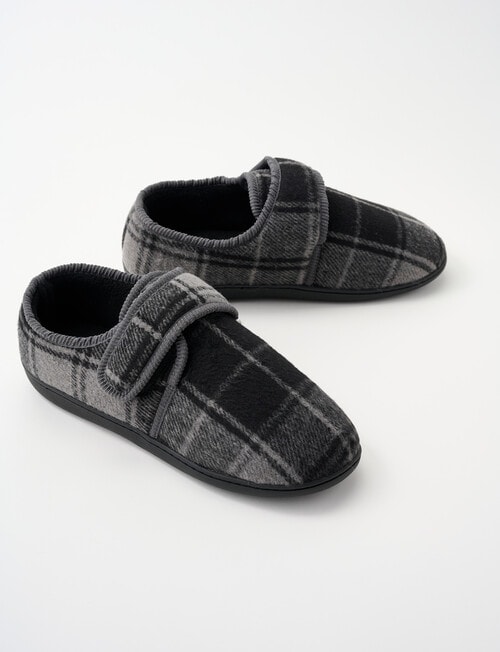 Chisel Velco Check Slipper, Grey & Black product photo