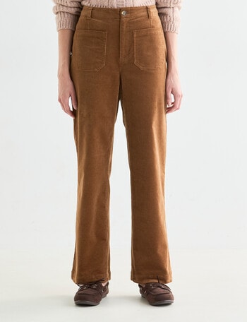 Zest Wide Leg Cord Pant, Ginger - Pants & Leggings