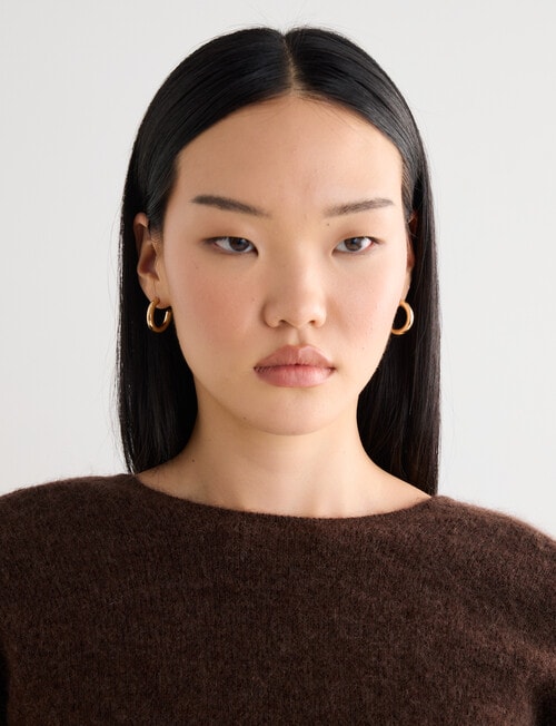 State of play Aria Wrap Mohair Blend Sweater, Milk Chocolate product photo View 08 L