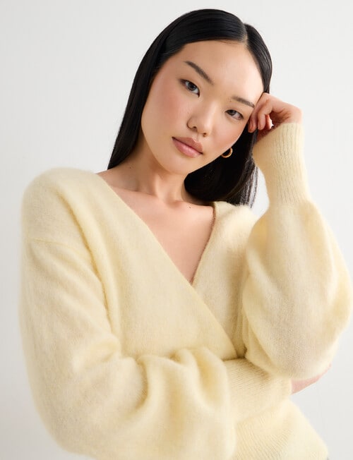 State of play Aria Wrap Mohair Blend Sweater, French Vanilla product photo View 05 L