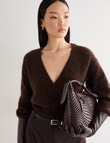State of play Aria Wrap Mohair Blend Sweater, Milk Chocolate product photo