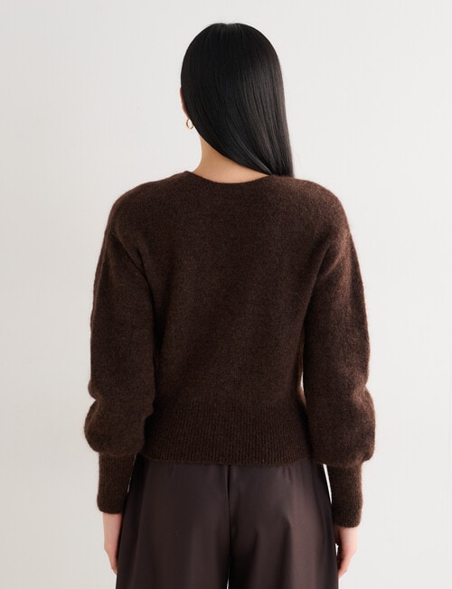 State of play Aria Wrap Mohair Blend Sweater, Milk Chocolate product photo View 02 L